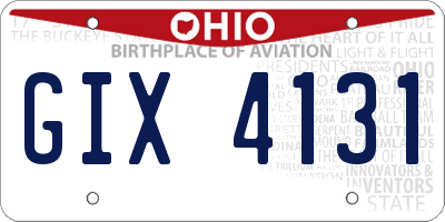 OH license plate GIX4131