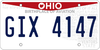 OH license plate GIX4147