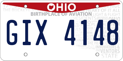 OH license plate GIX4148