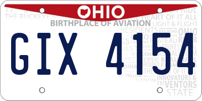 OH license plate GIX4154