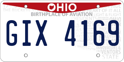 OH license plate GIX4169