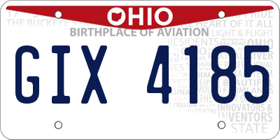 OH license plate GIX4185