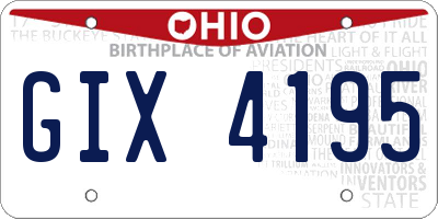 OH license plate GIX4195