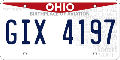 OH license plate GIX4197