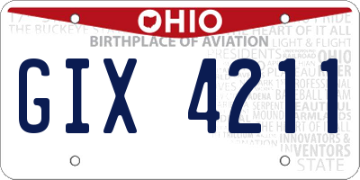 OH license plate GIX4211