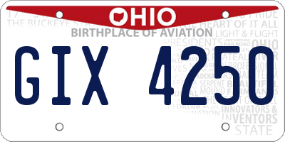 OH license plate GIX4250