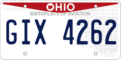 OH license plate GIX4262