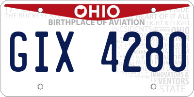OH license plate GIX4280