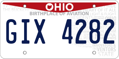 OH license plate GIX4282