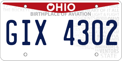 OH license plate GIX4302
