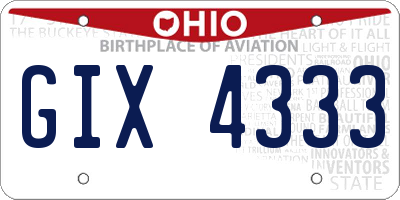 OH license plate GIX4333