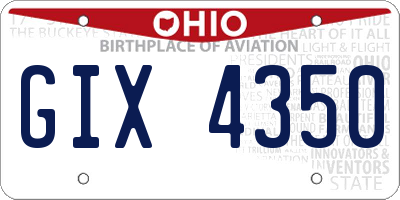 OH license plate GIX4350