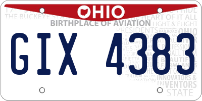 OH license plate GIX4383
