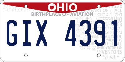 OH license plate GIX4391