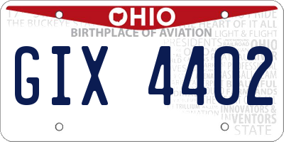 OH license plate GIX4402