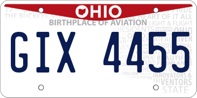 OH license plate GIX4455