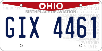 OH license plate GIX4461