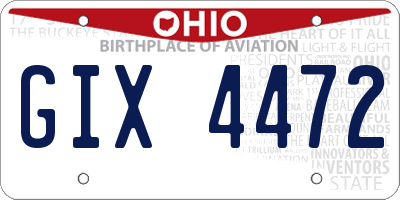 OH license plate GIX4472