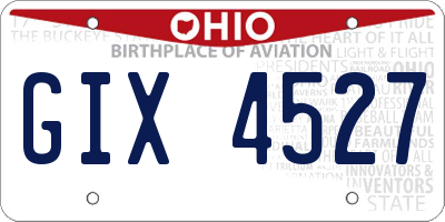 OH license plate GIX4527