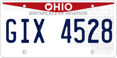 OH license plate GIX4528
