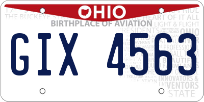 OH license plate GIX4563