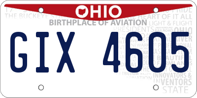 OH license plate GIX4605