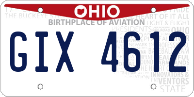 OH license plate GIX4612