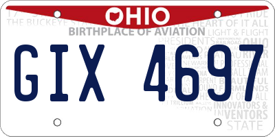OH license plate GIX4697