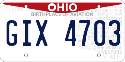 OH license plate GIX4703