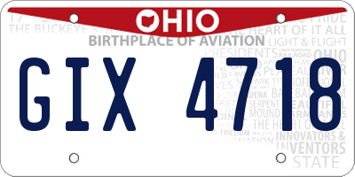 OH license plate GIX4718