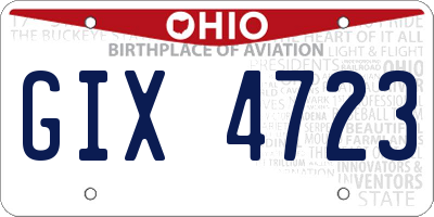 OH license plate GIX4723