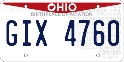 OH license plate GIX4760