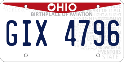 OH license plate GIX4796