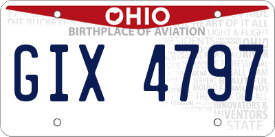 OH license plate GIX4797