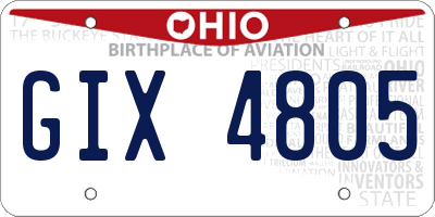 OH license plate GIX4805