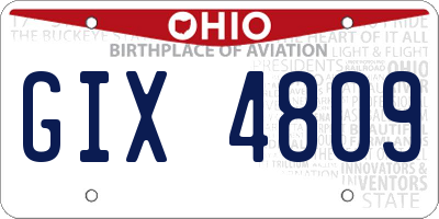 OH license plate GIX4809