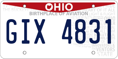 OH license plate GIX4831