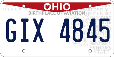 OH license plate GIX4845