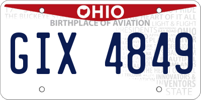 OH license plate GIX4849