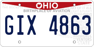 OH license plate GIX4863