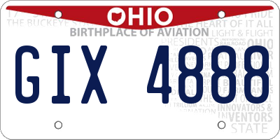 OH license plate GIX4888