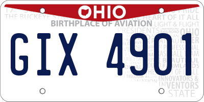 OH license plate GIX4901