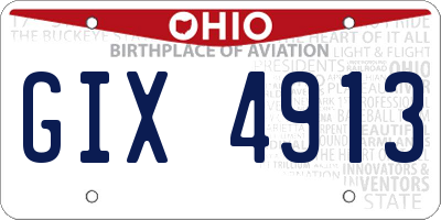 OH license plate GIX4913
