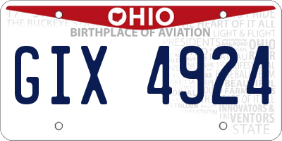 OH license plate GIX4924