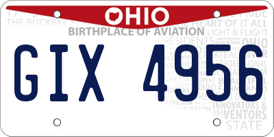 OH license plate GIX4956