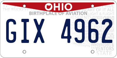 OH license plate GIX4962