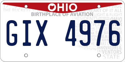 OH license plate GIX4976