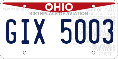OH license plate GIX5003