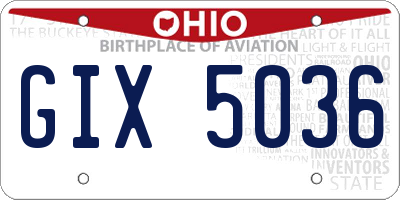 OH license plate GIX5036