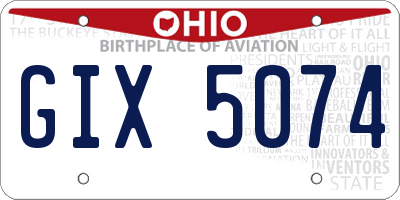 OH license plate GIX5074